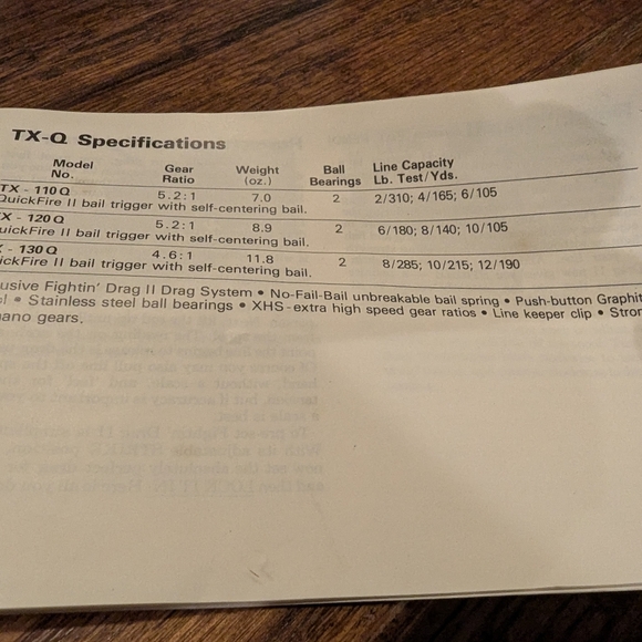 Shimano TX130Q Graphite Fishing Reel Vintage In Box - Picture 4 of 9